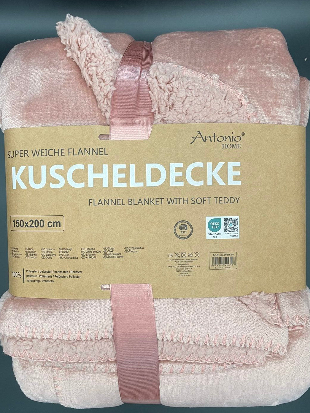 flanel deken roze
