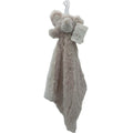 Vierkante, roze plush knuffeldoek van Antonio Home, voorzien van een muizenkop . Het doek is hangend gefotografeerd tegen een witte achtergrond, met het productlabel en 'Antonio Home' tag zichtbaar