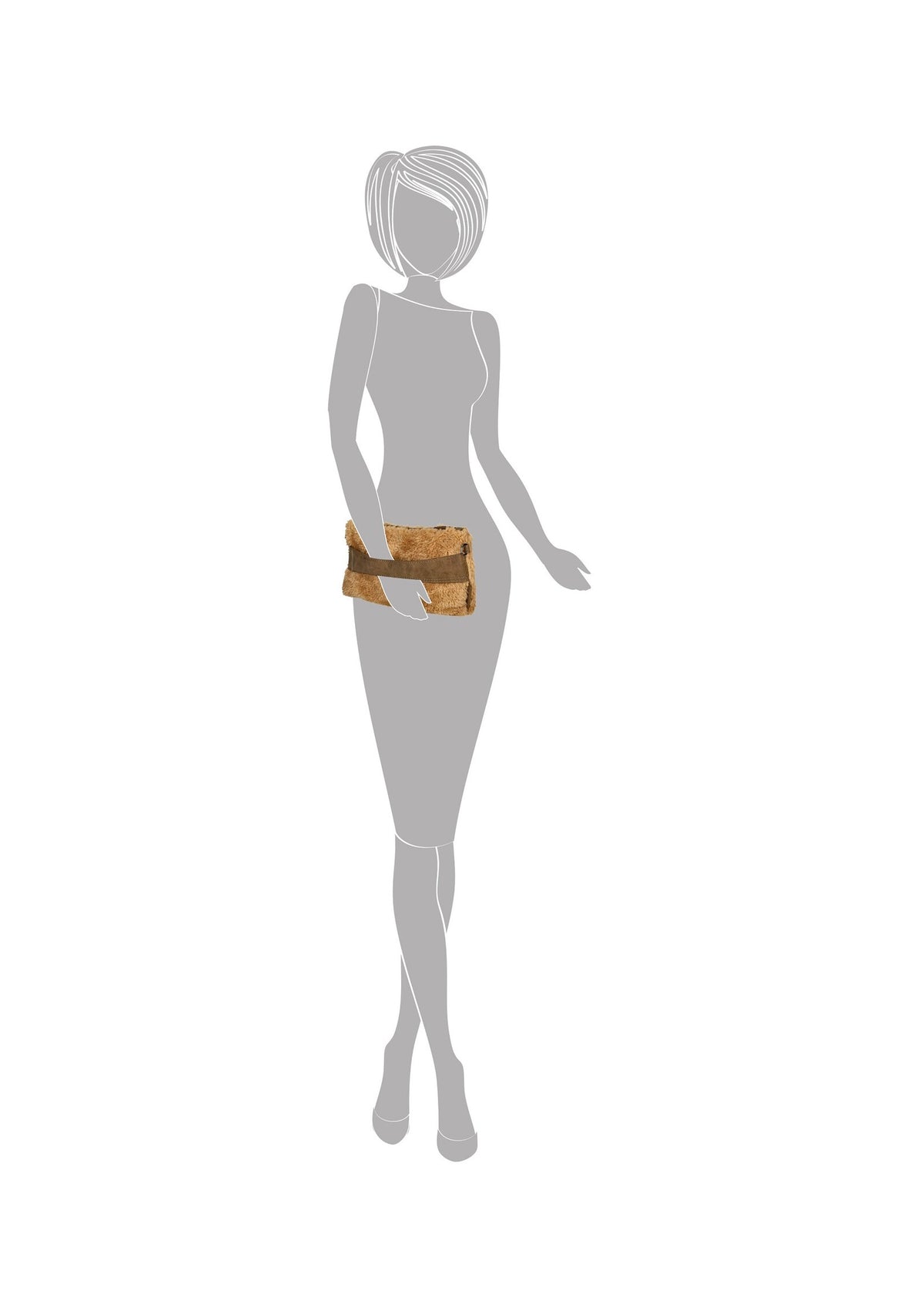 Illustratie met Camel Enrico Benetti teddy clutch/crossbody 66705; fluffy teddy stof en compact design.