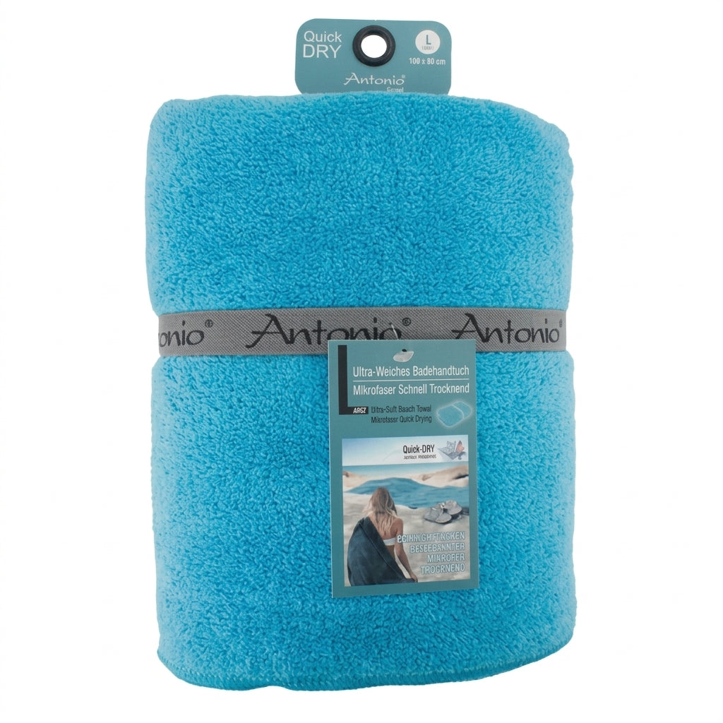 Ultrazacht microvezel strandlaken 80x160 turquoise - Perfect voor strand en thuis