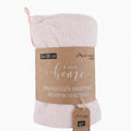 Roze microvezel handdoek van Antonio Home, zachte sneldrogende handdoek 50×100 cm, opgerold met kraftlabel