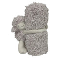 Oud roze teddy knuffeldeken van 100×75 cm met schattig schaap; superzacht en ideaal voor baby’s en peuters.