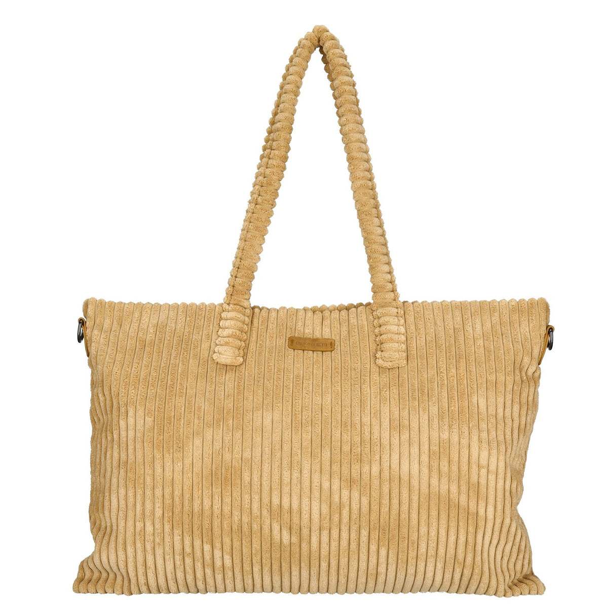 Voorkant Camel Enrico Benetti Rosie corduroy shopper 78027; zachte corduroy structuur en ruim design.